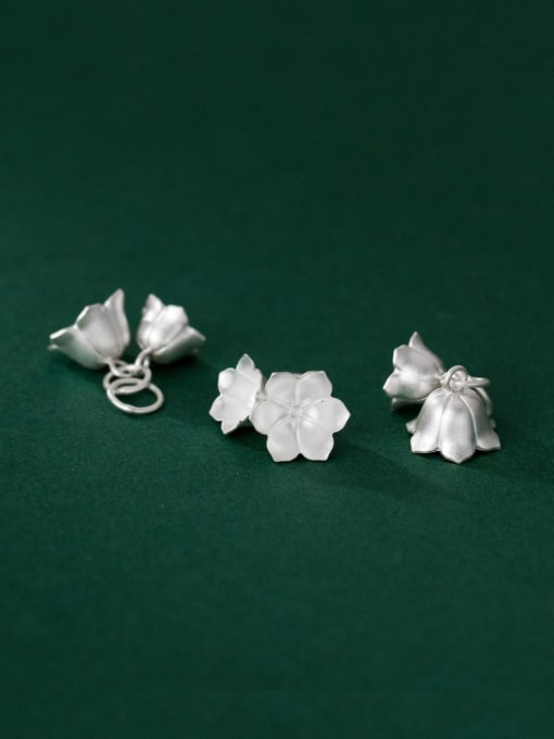 FAN S925 silver 3D hard silver  morning flower pendant 2