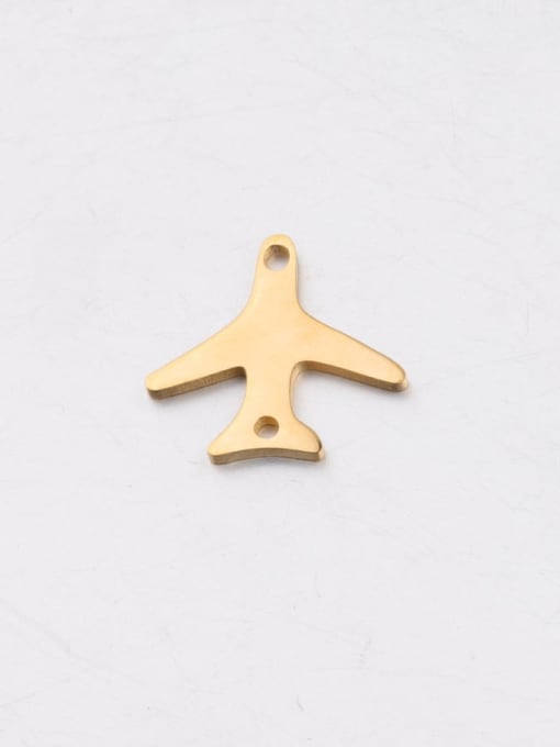 golden Stainless steel small plane two-hole pendant pendant