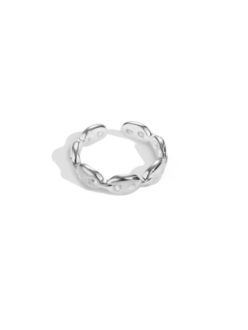 DY121002 S S NO 925 Sterling Silver Irregular Vintage Band Ring