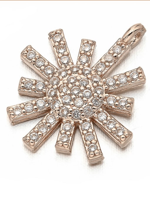 Rose Gold Brass Micropaved Big Snowflake Pendant