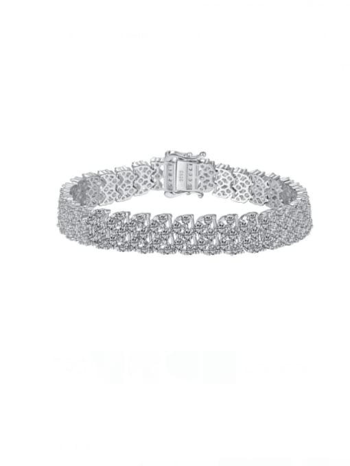 DY150236 S W WH16 925 Sterling Silver Cubic Zirconia Geometric Luxury Bracelet