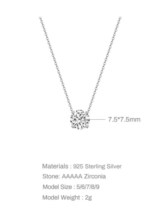 YUANFAN 925 Sterling Silver Cubic Zirconia Geometric Dainty Necklace 3