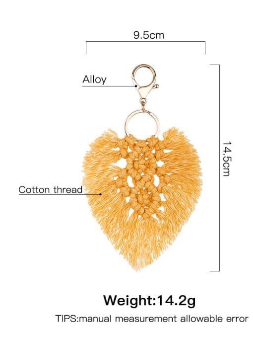 JMI Alloy Cotton Rope Heart Artisan  Hand-Woven Bag Pendant 2