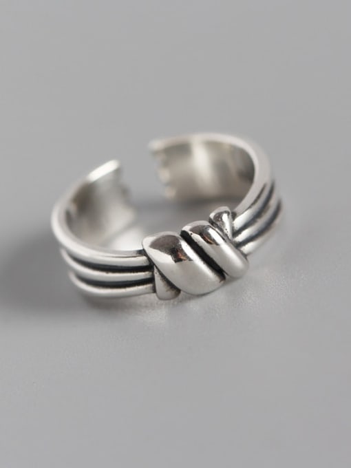 ACEE 925 Sterling Silver Geometric Minimalist Band Ring 0