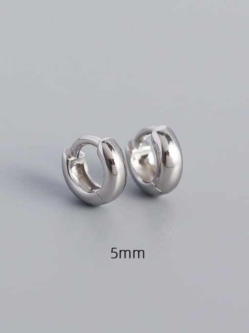 5mm white gold 925 Sterling Silver Geometric Minimalist Huggie Earring
