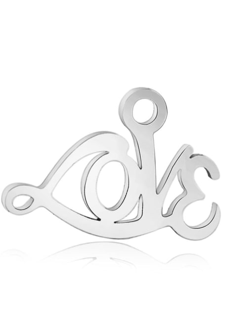 FTime Stainless steel Message Charm Height : 14 mm , Width: 9 mm