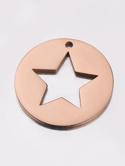 Rose Gold Stainless steel hollow five-pointed star pendant
