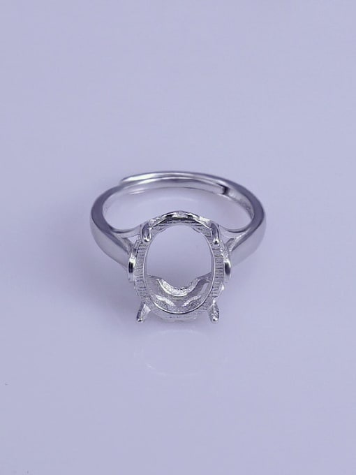 Supply 925 Sterling Silver 18K White Gold Plated Geometric Ring Setting Stone size: 10*13mm 0