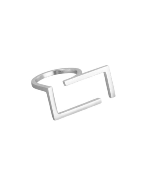 Silver matte 925 Sterling Silver Geometric Minimalist Band Ring