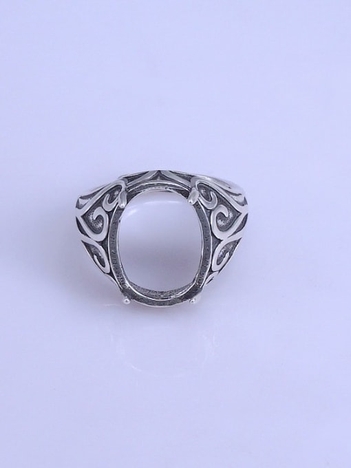 Supply 925 Sterling Silver Geometric Ring Setting Stone size: 12*16mm