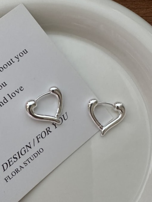 ARTTI 925 Sterling Silver Heart Hip Hop Stud Earring 2
