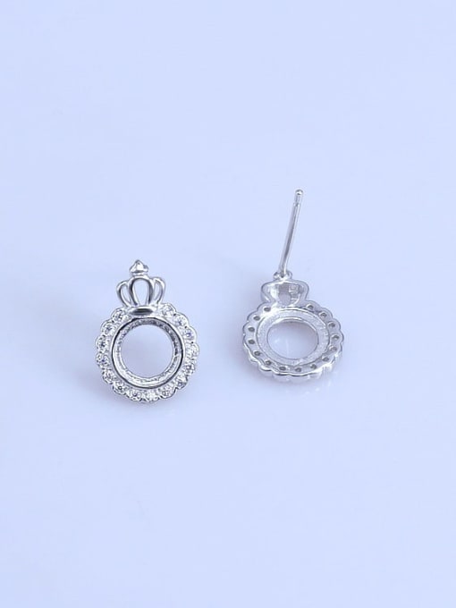 Supply 925 Sterling Silver Round Earring Setting Stone size: 6*6mm 2