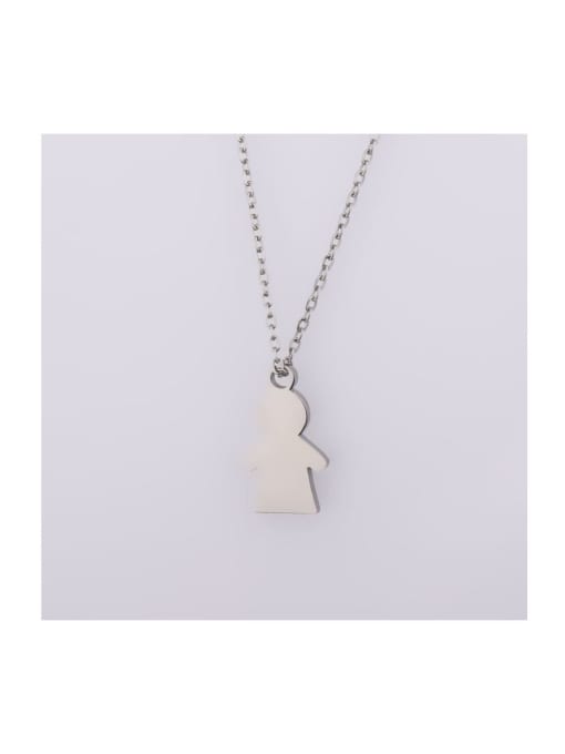 Steel color Stainless steel Boy Girl Minimalist Necklace