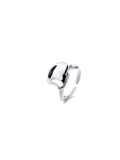 TAIS 925 Sterling Silver Geometric Trend Band Ring 0