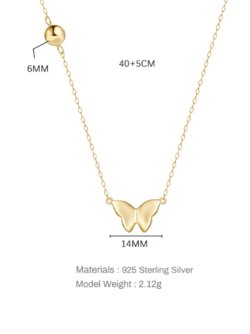 YUANFAN 925 Sterling Silver Butterfly Dainty Necklace 3