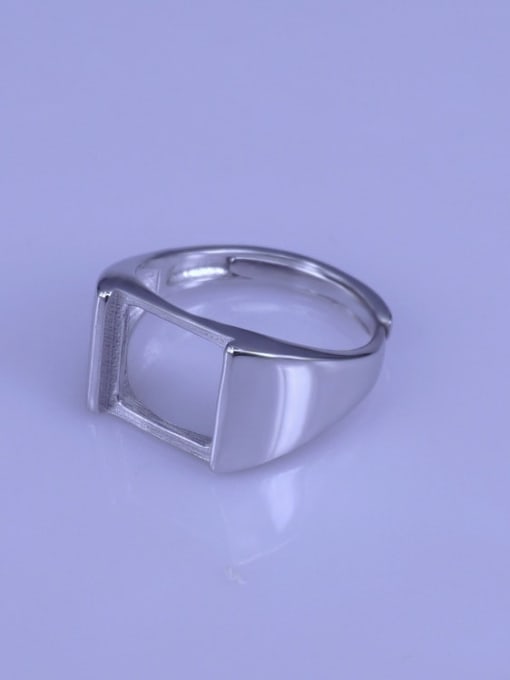 Supply 925 Sterling Silver 18K White Gold Plated Geometric Ring Setting Stone size: 10*10mm 1