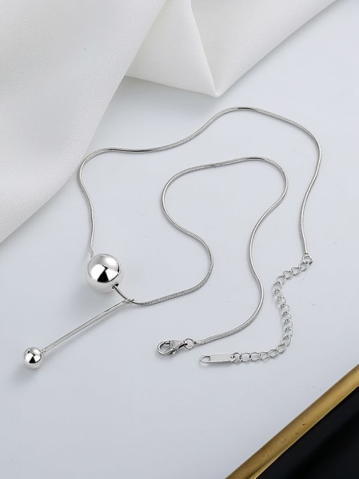 TAIS 925 Sterling Silver Ball Vintage Lariat Necklace 2