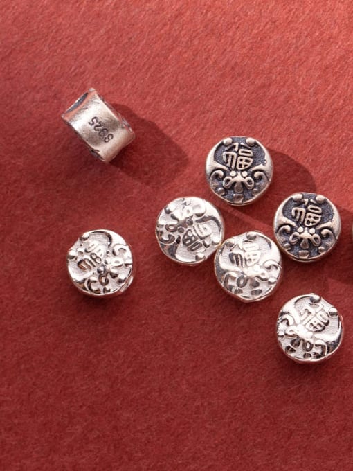 FAN 925 Sterling Silver Round Vintage Beads 1