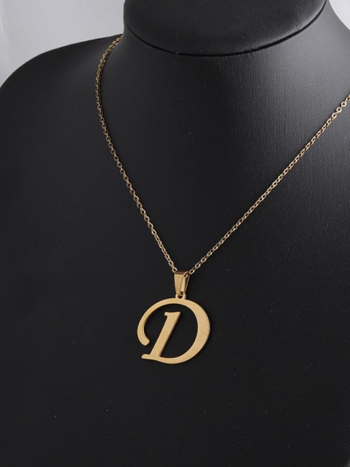 Golden D Stainless steel Letter Minimalist Necklace