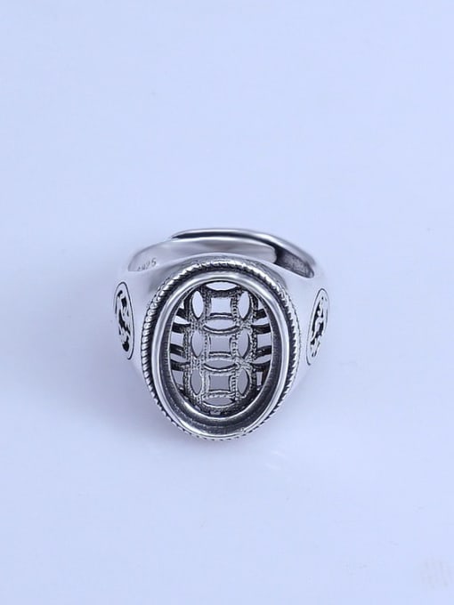 Supply 925 Sterling Silver Geometric Ring Setting Stone size: 12*18mm 0
