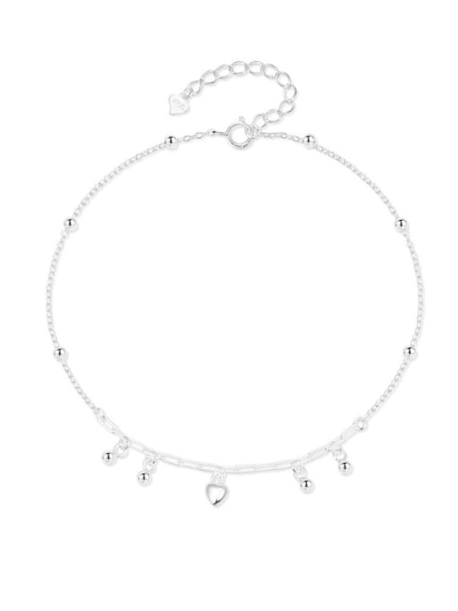 Silver plated 925 Sterling Silver  Minimalist  Heart Pendant Anklet