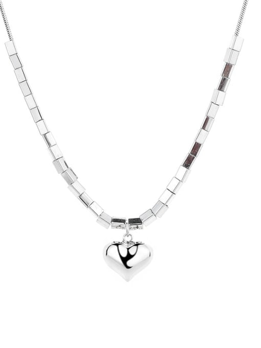 346L9.6 925 Sterling Silver Heart Vintage Necklace