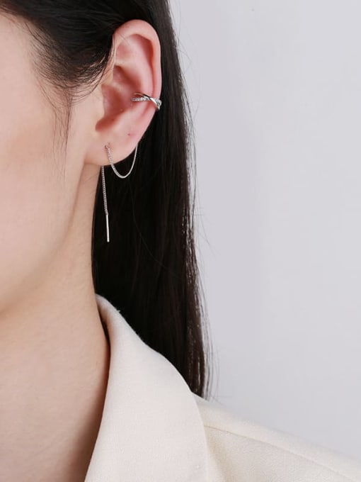 TAIS 925 Sterling Silver Tassel Trend Threader Earring 1