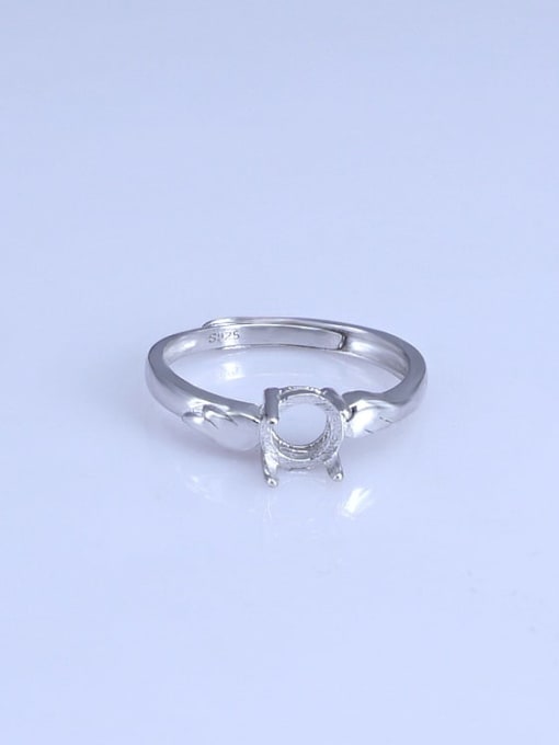 Supply 925 Sterling Silver 18K White Gold Plated Ball Ring Setting Stone diameter: 6mm 0