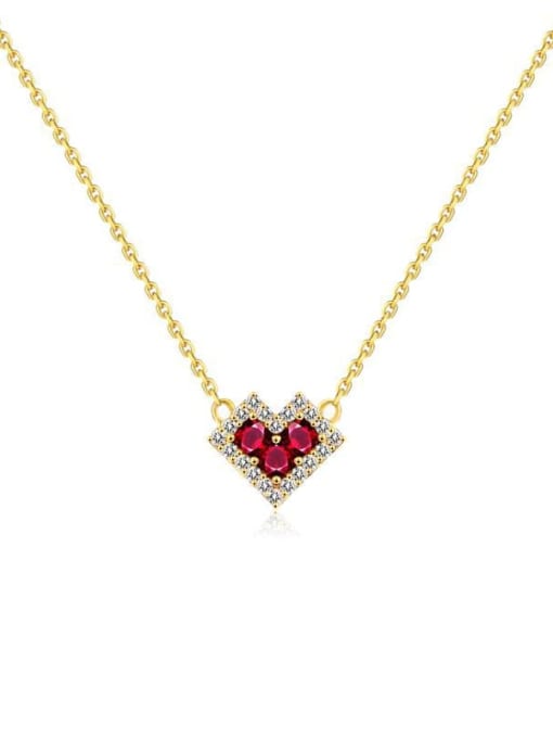 ZEMI 925 Sterling Silver Cubic Zirconia Heart Minimalist Necklace 0
