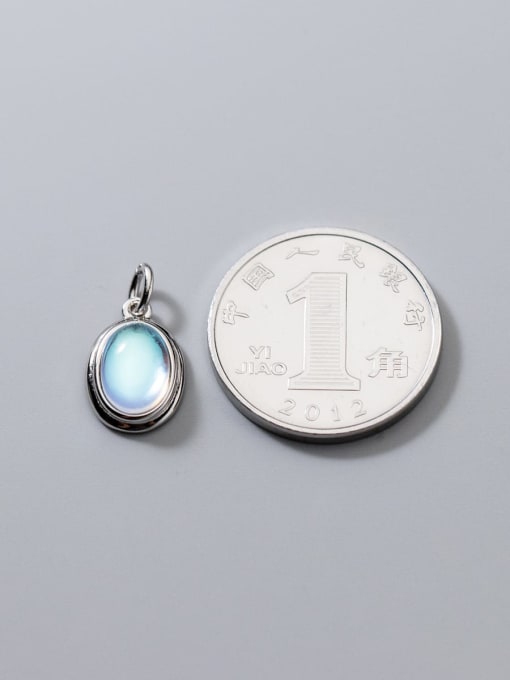 FAN S925 Silver Electroplating Inlaid Moonstone Pendant 2