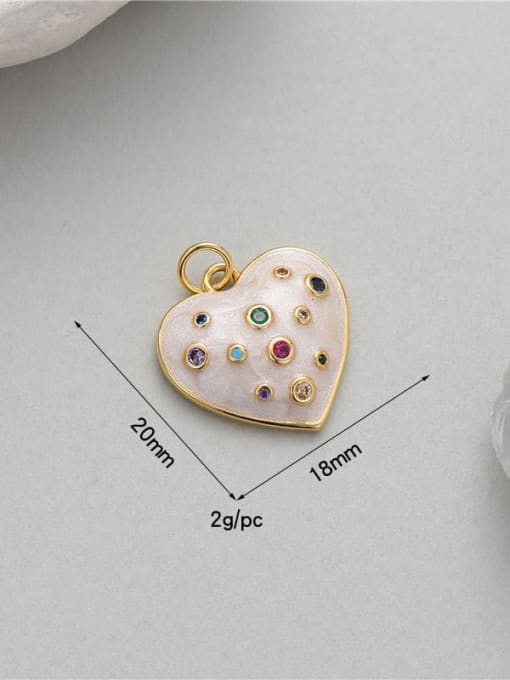 14 K gold H 11643 Brass Cubic Zirconia Minimalist Heart DIY Pendant