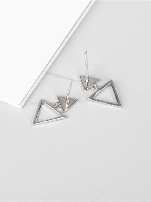 Platinum 925 Sterling Silver Triangle Minimalist Drop Earring