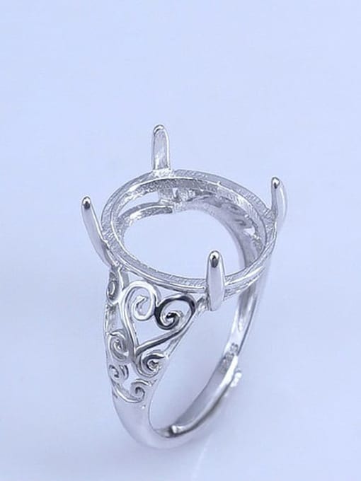 12*15mm 925 Sterling Silver 18K White Gold Plated Geometric Ring Setting Stone size: 8*10 11*13 10*14 12*15 13*17 15*20MM