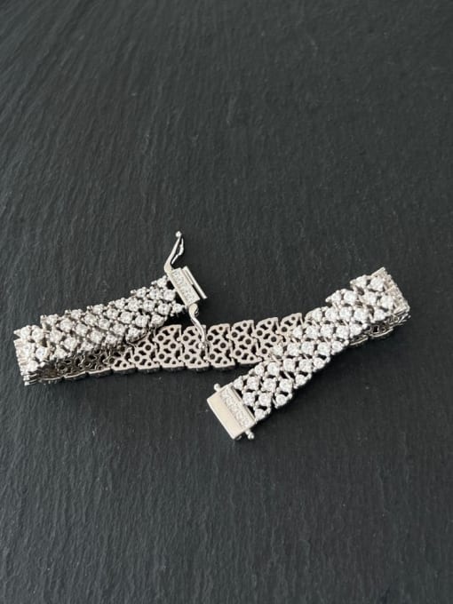 STL-Silver Jewelry 925 Sterling Silver Cubic Zirconia Geometric Luxury Bracelet 2