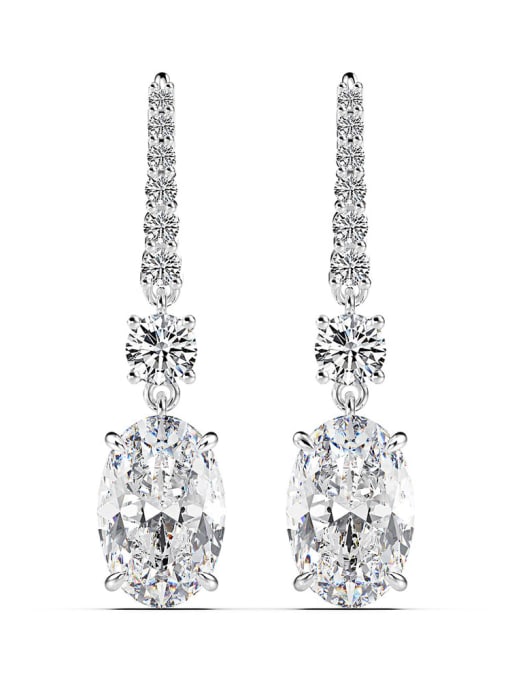 A&T Jewelry 925 Sterling Silver High Carbon Diamond Water Drop Dainty Drop Earring