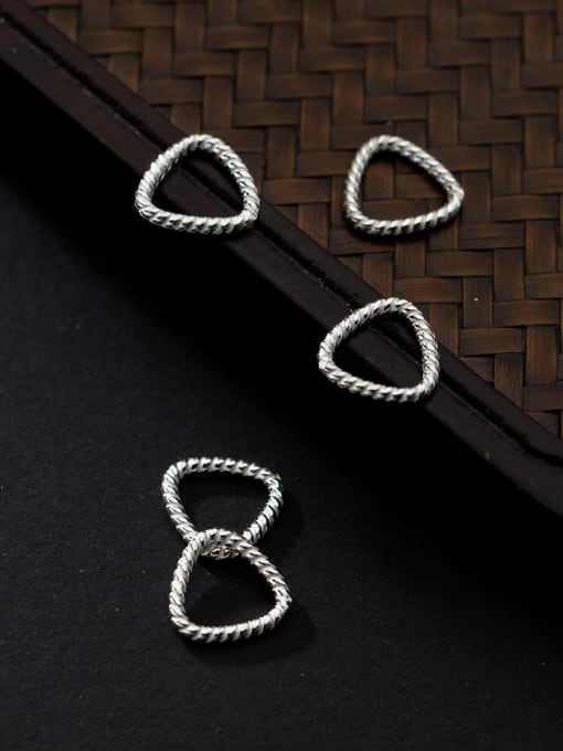 FAN S925 Silver Triangular Twist Wreath Connecting Buckle Closed Circle DIY 1