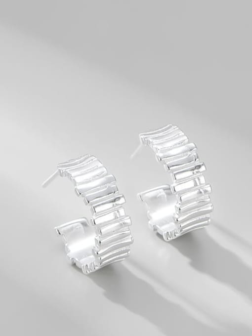C-shaped line splicing Earrings 925 Sterling Silver C Shape Line Splicing Minimalist Stud Earring