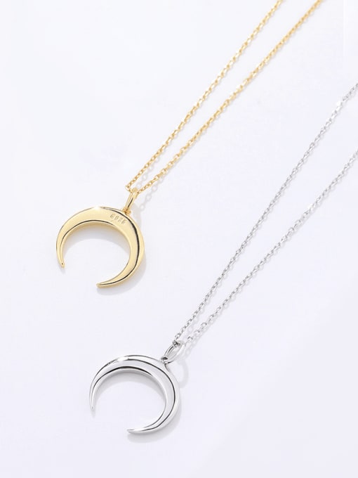 YUANFAN 925 Sterling Silver Moon Minimalist Necklace 3