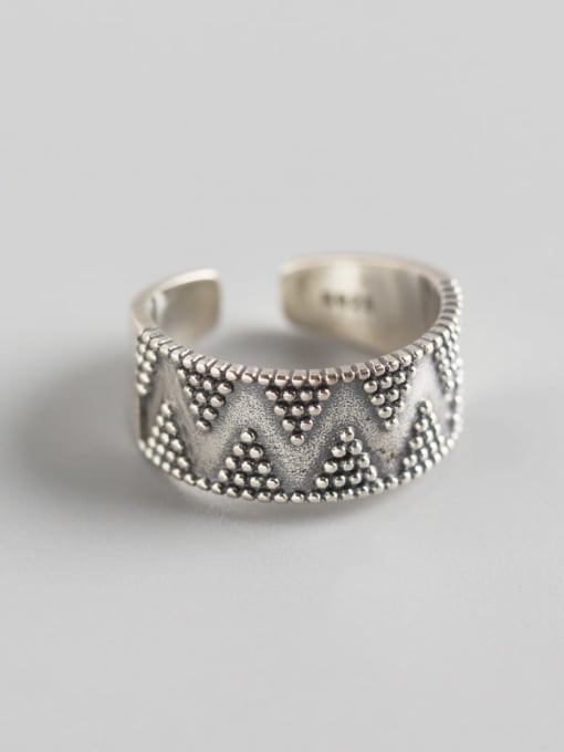 ACEE 925 Sterling Silver Geometric Trend Band Ring