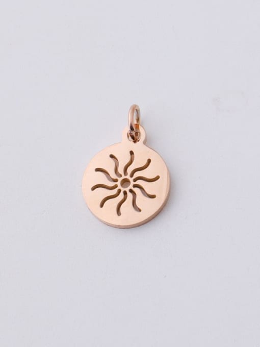 Rose Gold Stainless Steel Round Hollow Sun Polished Small Pendant