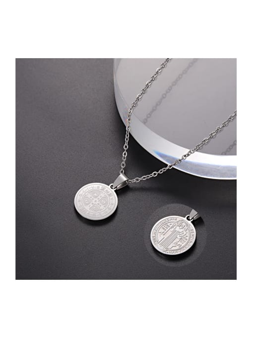 MEN PO Stainless steel Medallion Minimalist Necklace 1