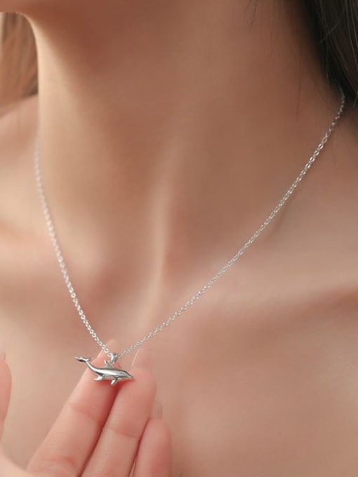 YUANFAN 925 Sterling Silver Dolphin Cute Necklace 1
