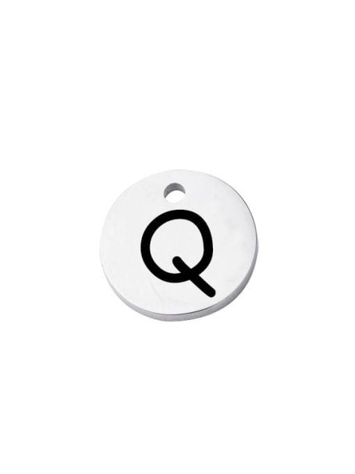Q Stainless Steel Laser Lettering  Single Hole Diy Jewelry Accessories