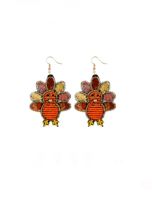 JMI Alloy Miyuki Millet Bead Bee Hip Hop Pure handmade Weave Earring 2