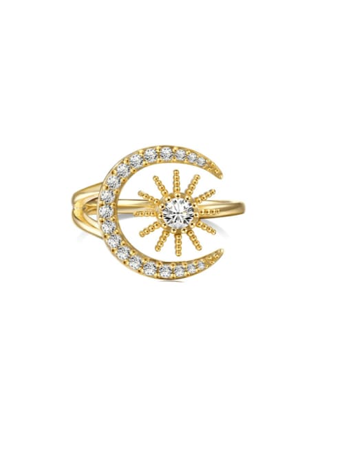 Golden DY120989 S G WH 925 Sterling Silver Cubic Zirconia Star Luxury Band Ring