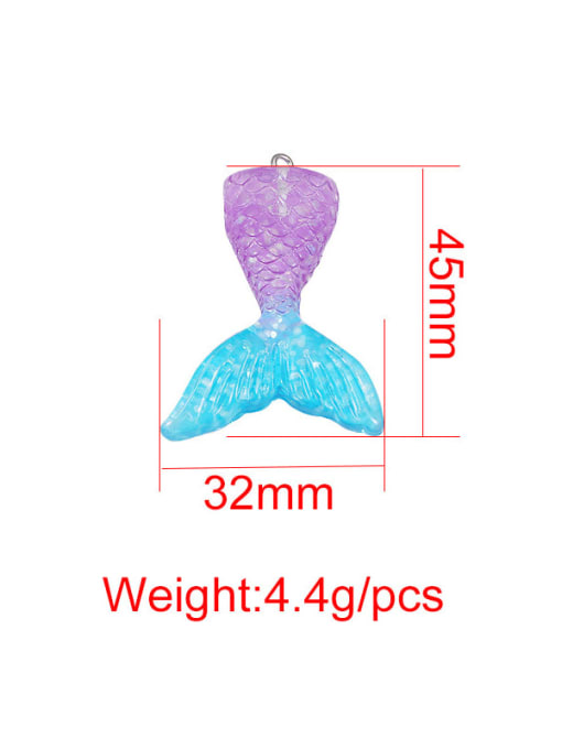 MEN PO Stainless steel Resin Cute Wind  Fish Tail Pendant 3