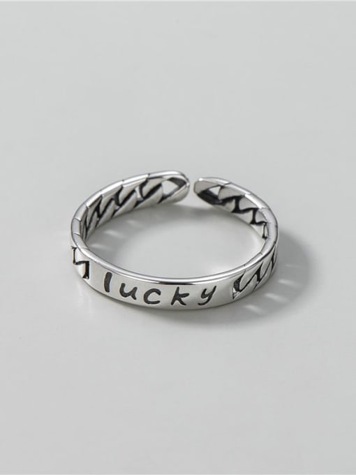 ARTTI 925 Sterling Silver Letter Vintage Band Ring 3