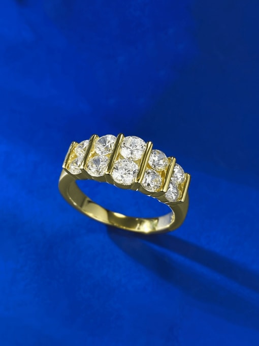 M&J 925 Sterling Silver Cubic Zirconia Geometric Luxury Band Ring