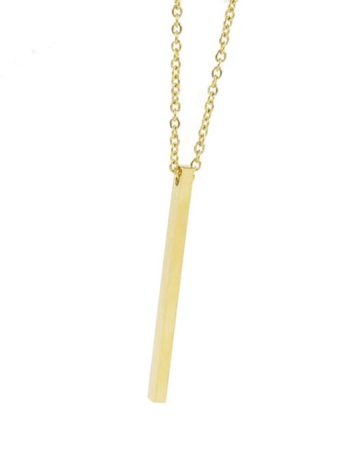 golden Stainless steel Rectangle Minimalist Necklace