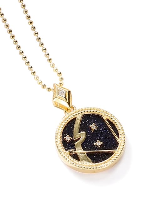 Blue Sand Sagittarius 925 Sterling Silver Shell Constellation Minimalist Necklace
